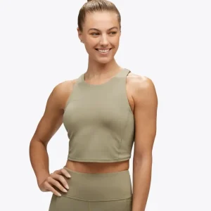 HOKA Elaro Crop Bra Olive Haze (Women's)